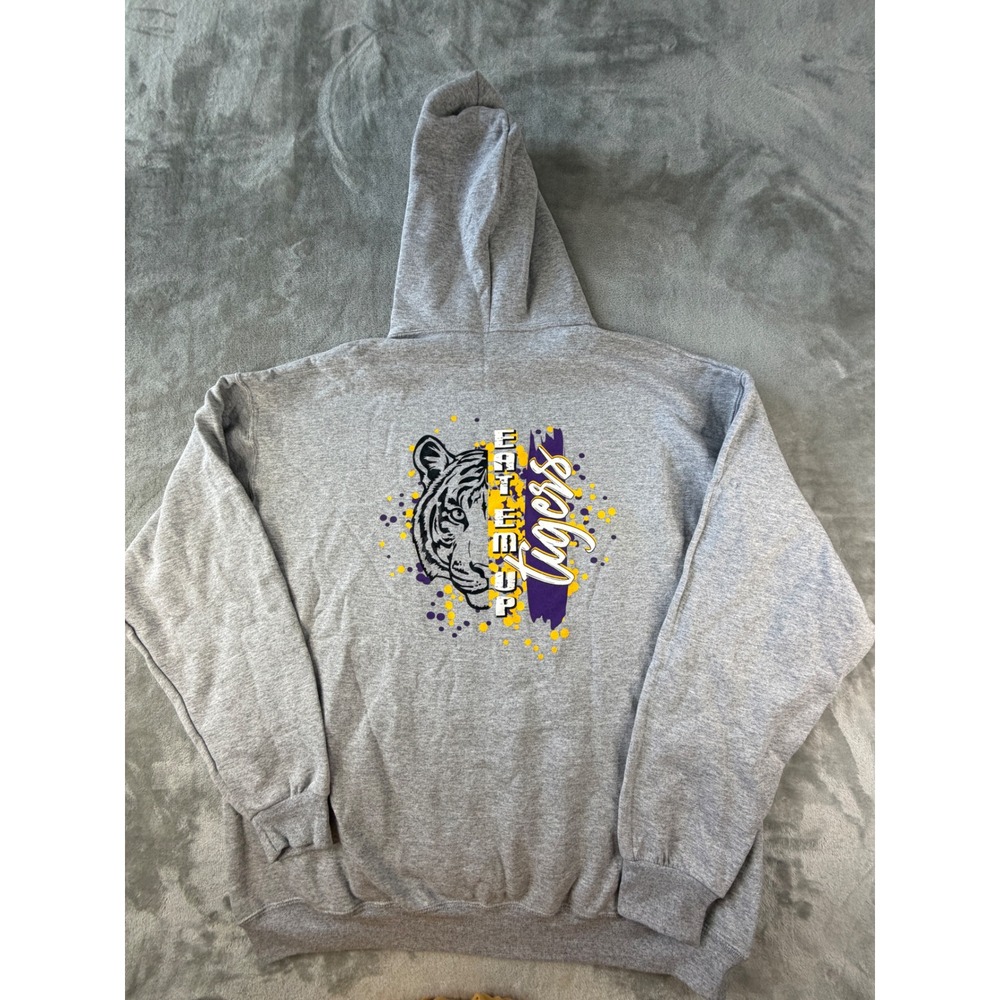Jerzees Hoodie Mens XL Gray Southern Chicks Cafe Eat Em Up Tigers Pullover